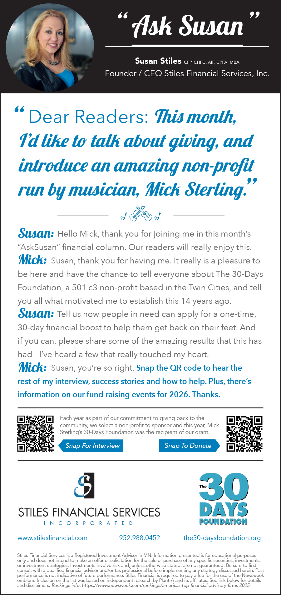 Susan Ask AskSusan Column – December | Stiles Financial Services, Inc.